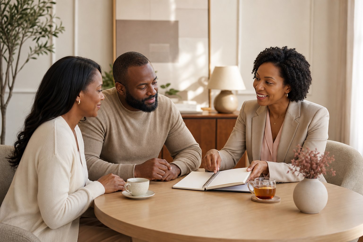 A family speaking with a Milarra consultant